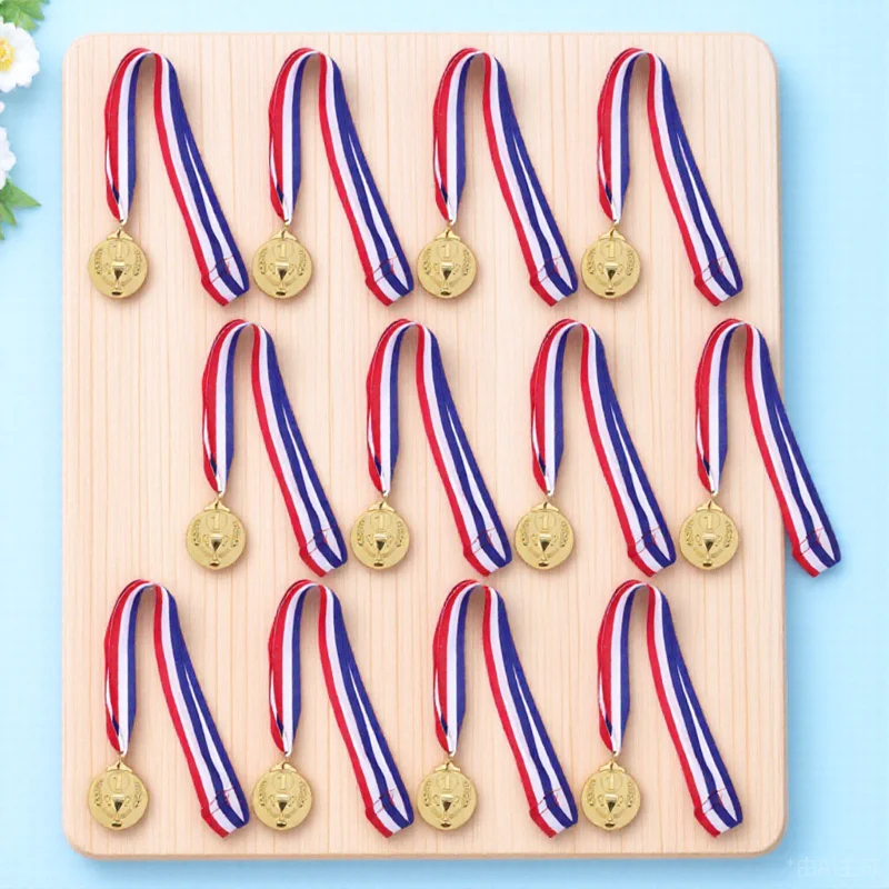 

10pcs Gold Medals For Kids School Sports Competition Zinc Alloy Award Trophy Recognition Prize Motivational Gift Medal