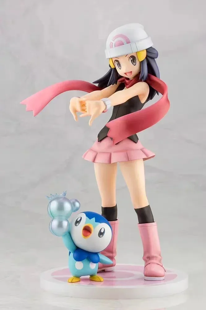 In Stock Original Kotobukiya Pokemon Figure Series Hikari with Pochama Hlkari with Naetle 1/8 Scale Pre Painted Figure Toy Model