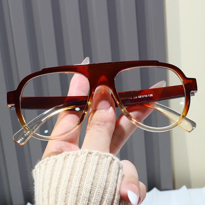 

Fashion Retro Square Shades Eyeglasses Women's Original Brand Design Driving Sunglasses New Double Bridge Pilot Sun Glasses