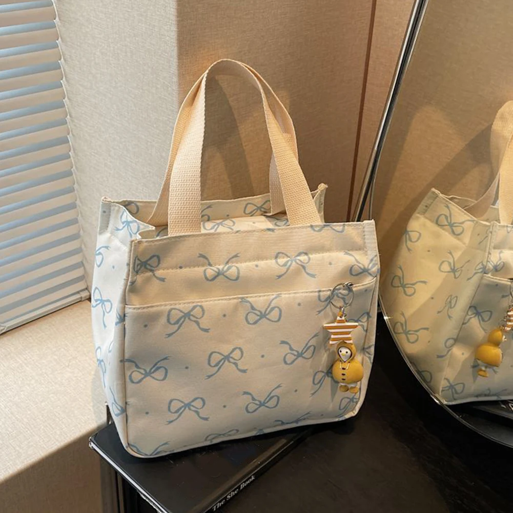 حقيبة غداء من القماش مع مقبض عازل للحرارة صندوق غداء تخزين حقيبة يد عادية القوس طباعة حمل حقيبة خفيفة الوزن المتشرد نزهة #6