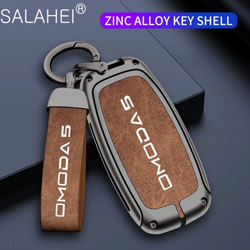 Zinc Alloy Leather Car Remote Key Case Cover For Chery Omoda C5 5 fx 7 8 pro plus 2022 2023 Holder Shell Keychain Accessories