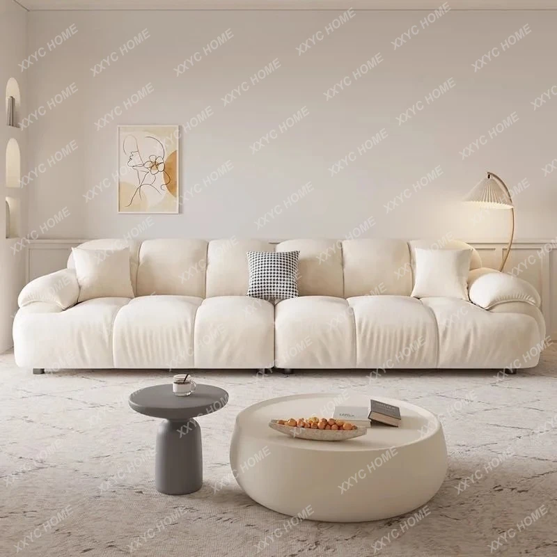 L wind cloud sofa living room small apartment straight row simple new fabric sectional sofa