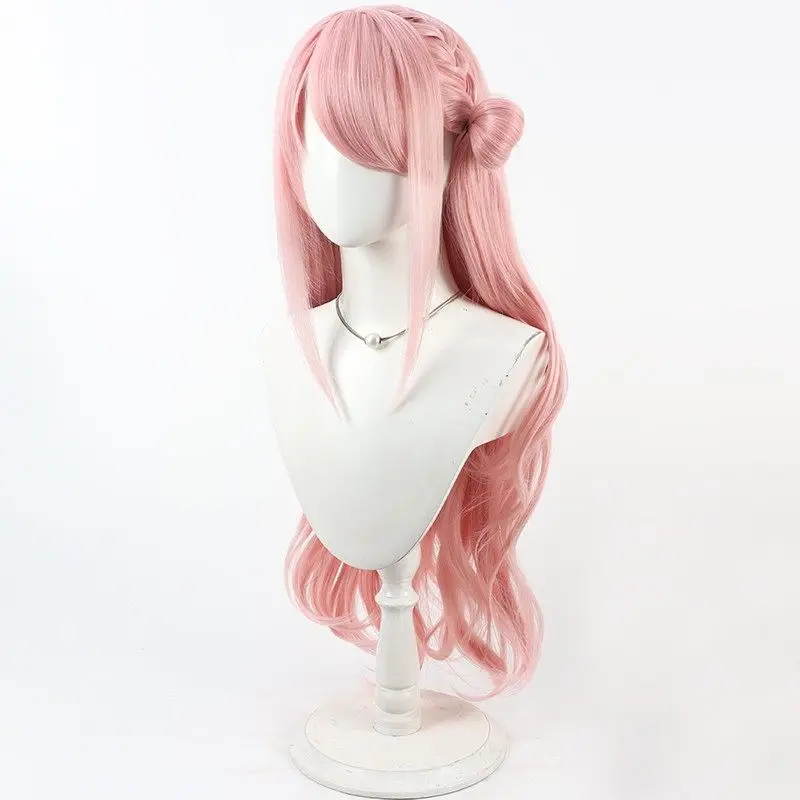 Game Akiyama Mizuki Cosplay Wig Amia Pink Long Curly Cosplay Hair For Comicon Party Adult Women Men