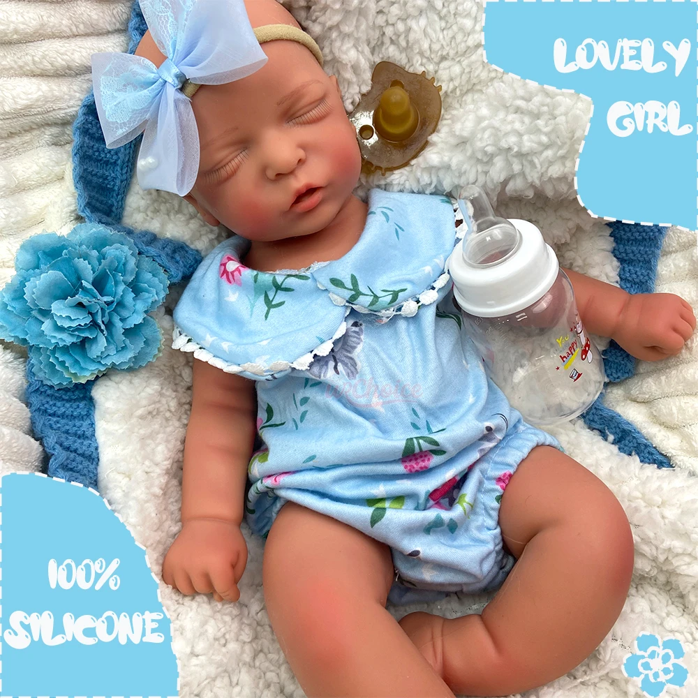

Real Touch Full Body Silicone Reborn Baby Girl Lifelike Skin Details Handmade 1:1 Weight Stretchable Companion Toy for Girl&Boy