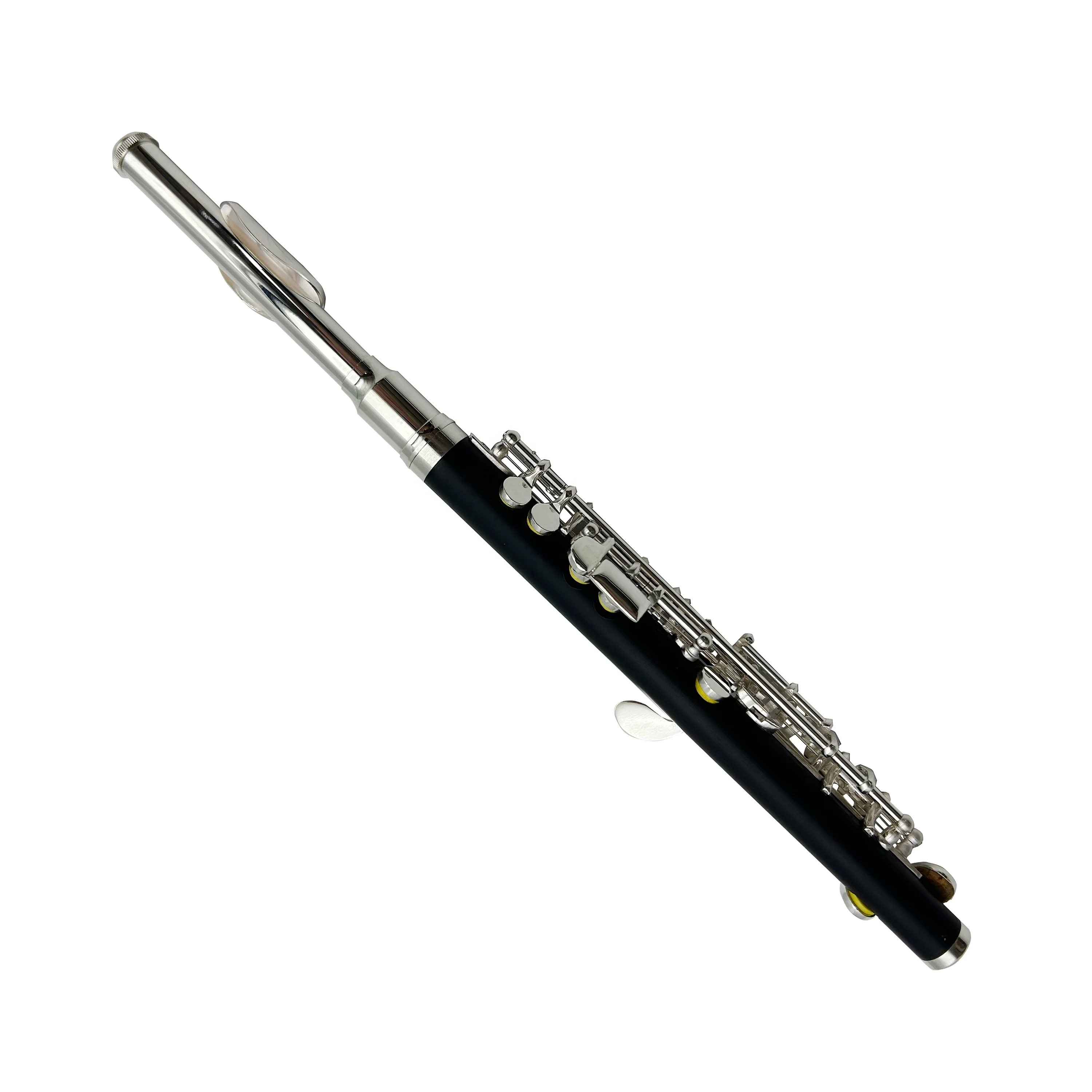 Professional C Tone Piccolo Flute Silver Plated Keys ABS Closed Hole 16 Holes Lacquered Finish Woodwind Instrument