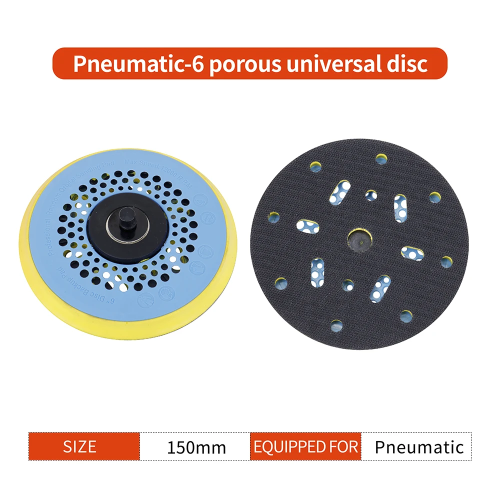 6 Inch Porous Abrasive Pad Round Strong Dust-collecting Air Pneumatic Random Orbital Sander Disc with Long Hook Loop