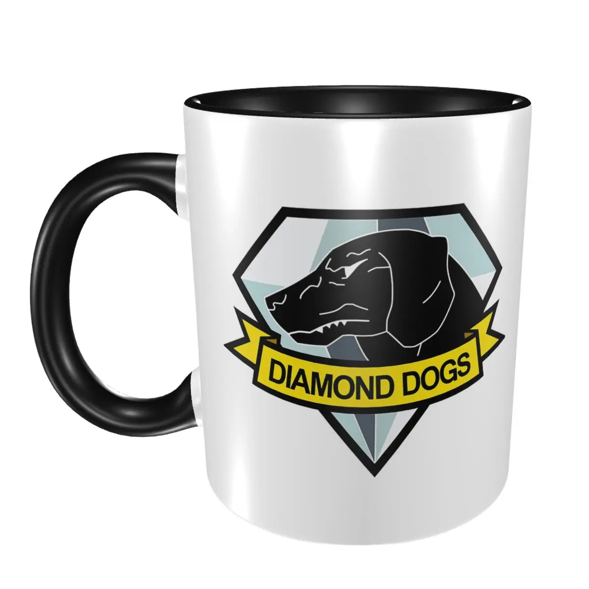 Taza de Cerámica Divertida con Diseño de Metal Gear Solid Diamond Dogs, Tazas de Café, Tazas de Té, Taza para Leche, Regalos para Amigos