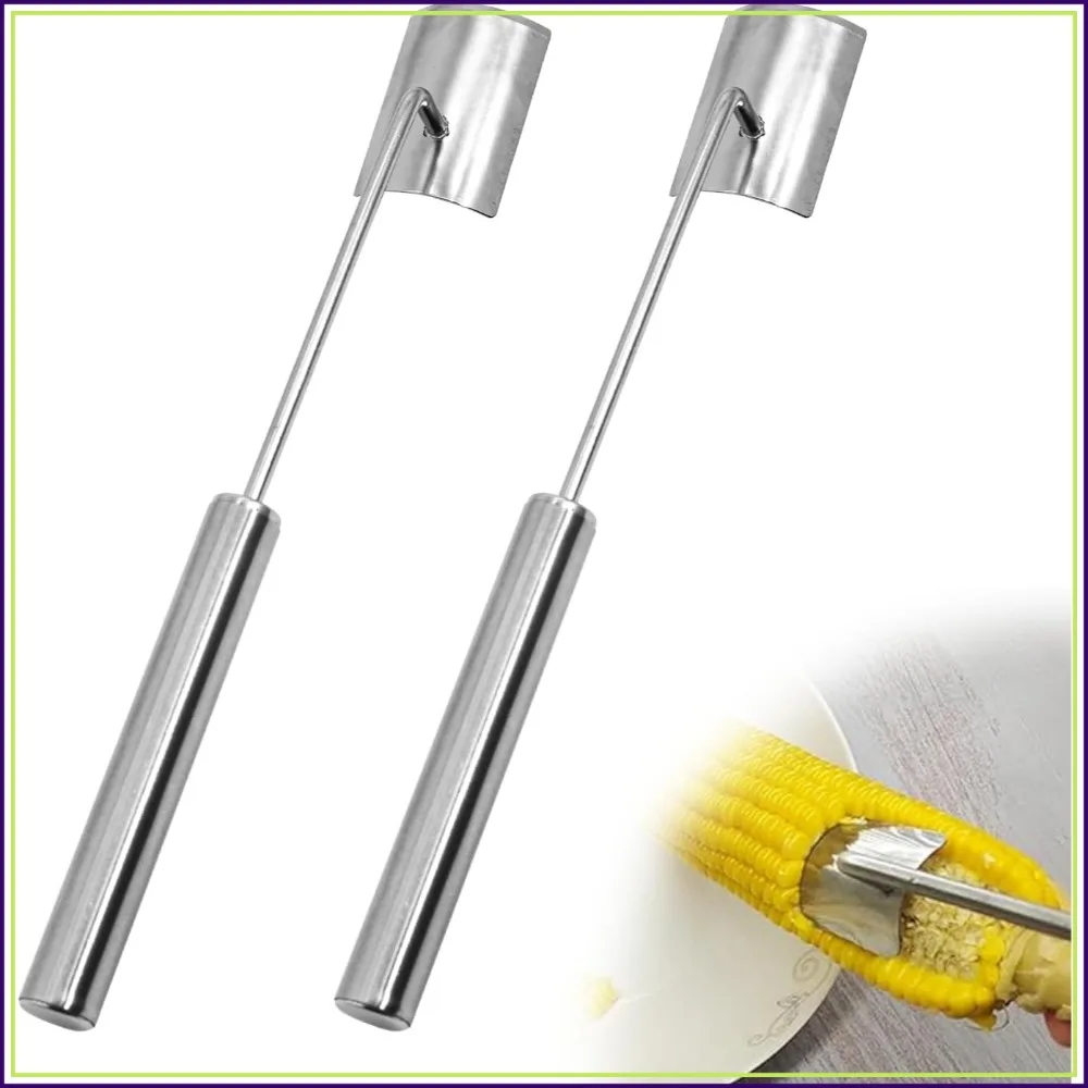 

Long Handle Stainless Steel Corn Stripper Tool, Corn on the Cob Remover, 2PCS