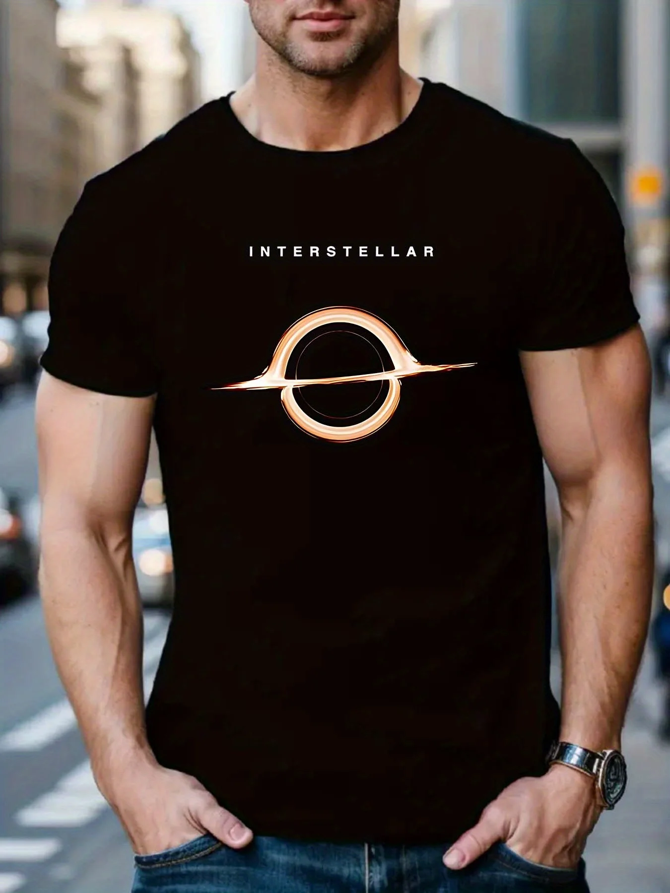 

Interstellar Planet Printed T-Shirt 100% Cotton O-Neck Short Sleeve Summer Casual Mens T-shirt Streetwear
