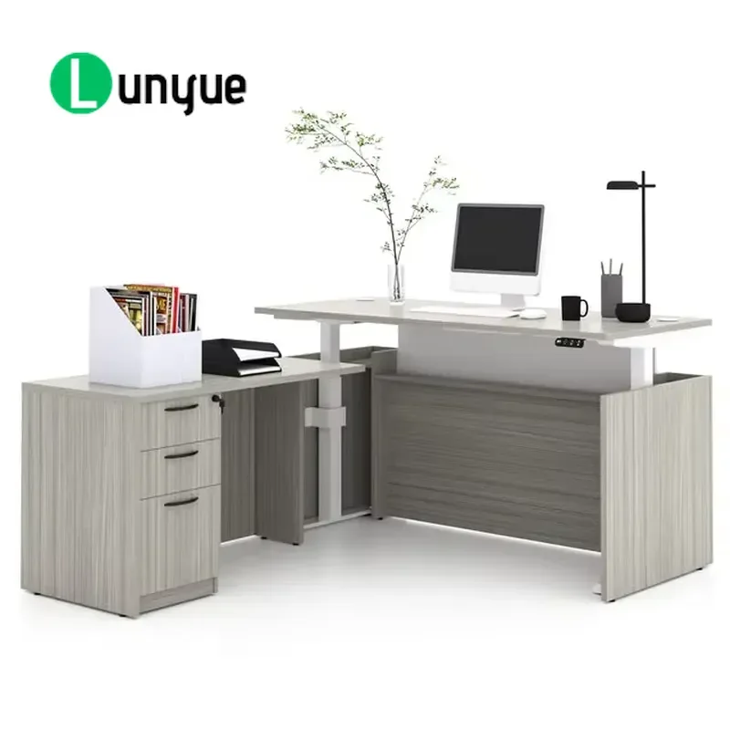 L Shaped Electric Standing Desk Dual Motor Height Adjustable Ergonomic Lift Table for Home Office Computer Workstation