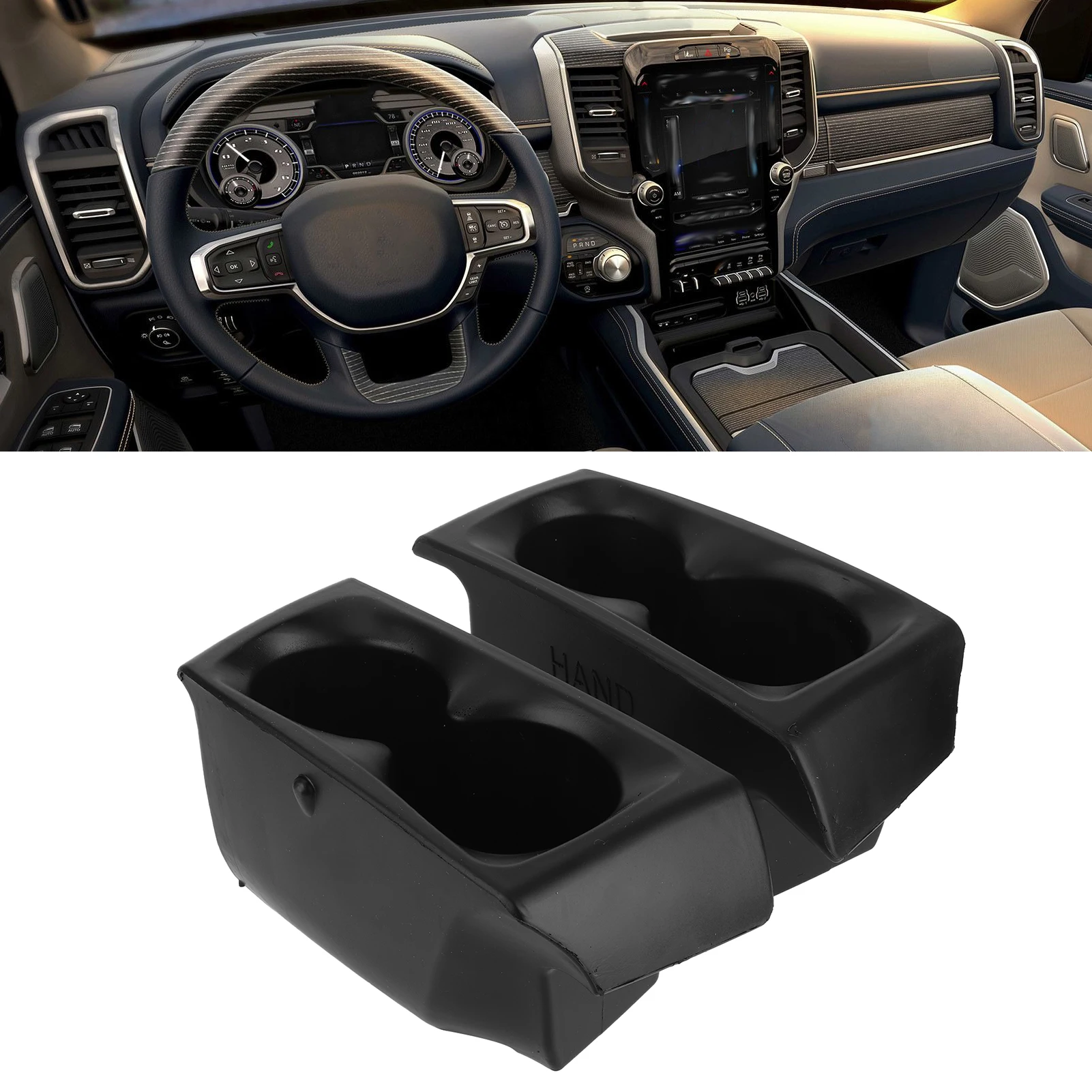 

1 Pair Foam Cup Holder Dual Drink Storage LeftRight 5YK46TRM Fit For Dodge Ram 1500 DT 20192021