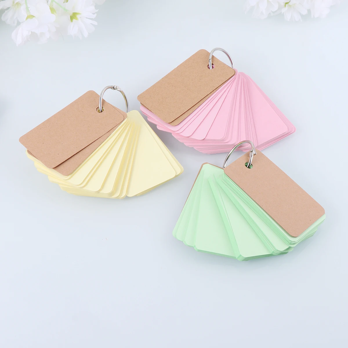 

6Pcs Ring Binder Portable Notepad Blank Loose Leaf Refillable Study Cards Flash Memo Notes Pads for School Office