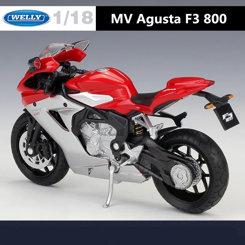 WELLY 1:18 MV Agusta F3 800 Alloy Motorcycle Model Simulation Diecast Metal Toy Racing Motorcycle Model Collection Children Gift