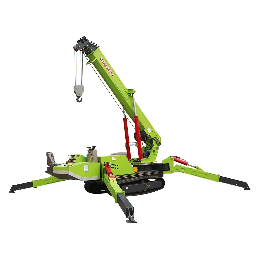 Electric Mobile Micro Crawler Crane 8 Ton Telescopic Boom Small Hydraulic Diesel Engine Mini Spider Crane Price