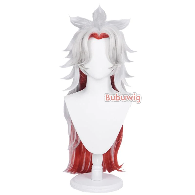 [Big Sale]Bubuwig Synthetic Hair Arataki Itto Cosplay Wigs Genshin Impact Arataki Itto 80cm Gray Mixed Red Wigs Heat Resistant