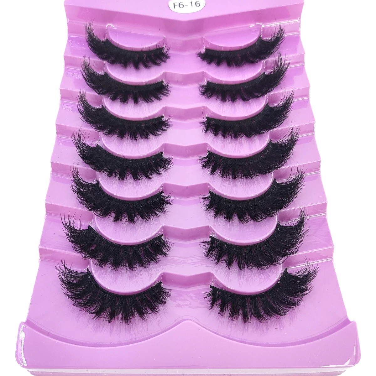 7 pares de cílios postiços de vison artificial 3D com cabelo bagunçado, cílios postiços grossos e longos de vison, cílios de maquiagem