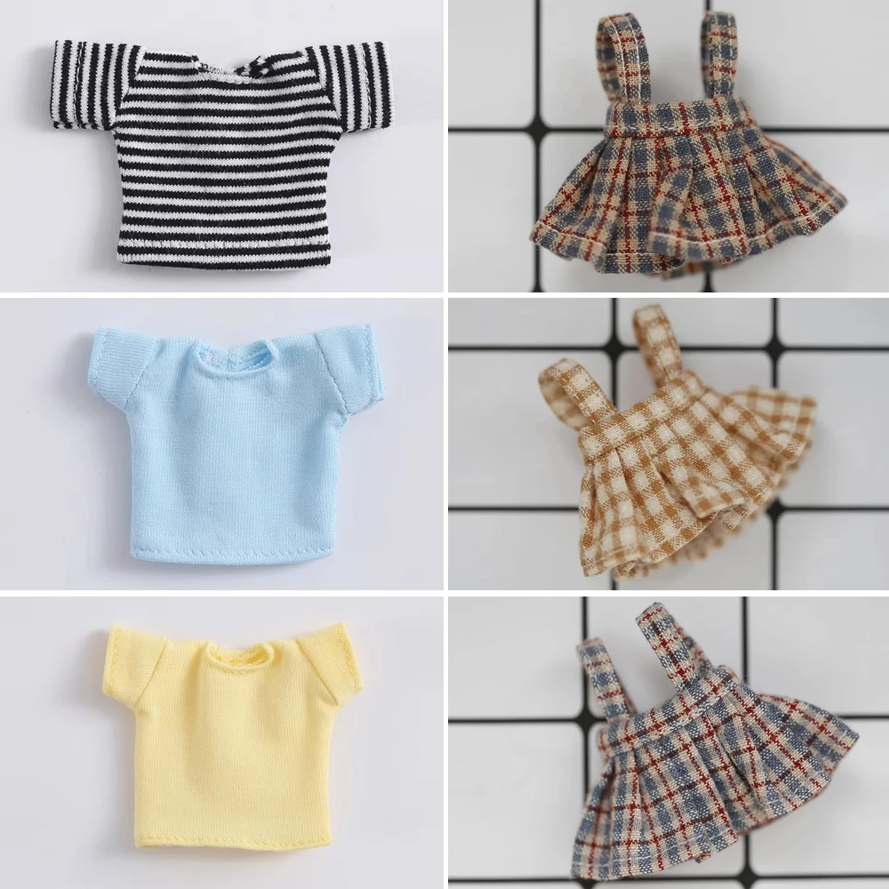 ob11 baby clothes cute plaid puff skirt dress or short-sleeved T-shirt suitable for obitsu11, GSC, ddf, PICCODO, Molly, 1/12bjd