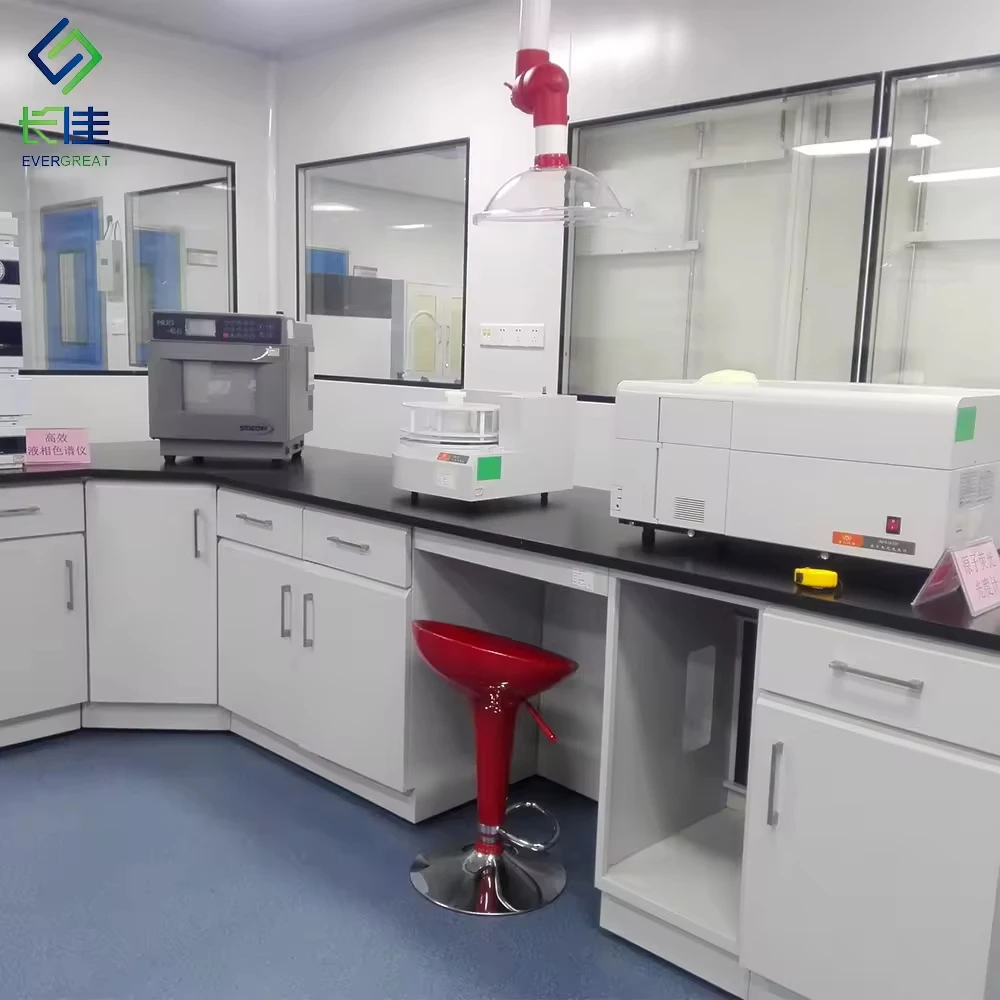 Chemistry Lab Bench with Movable Cabinet and Reagent Shelf for School Lab Furniture