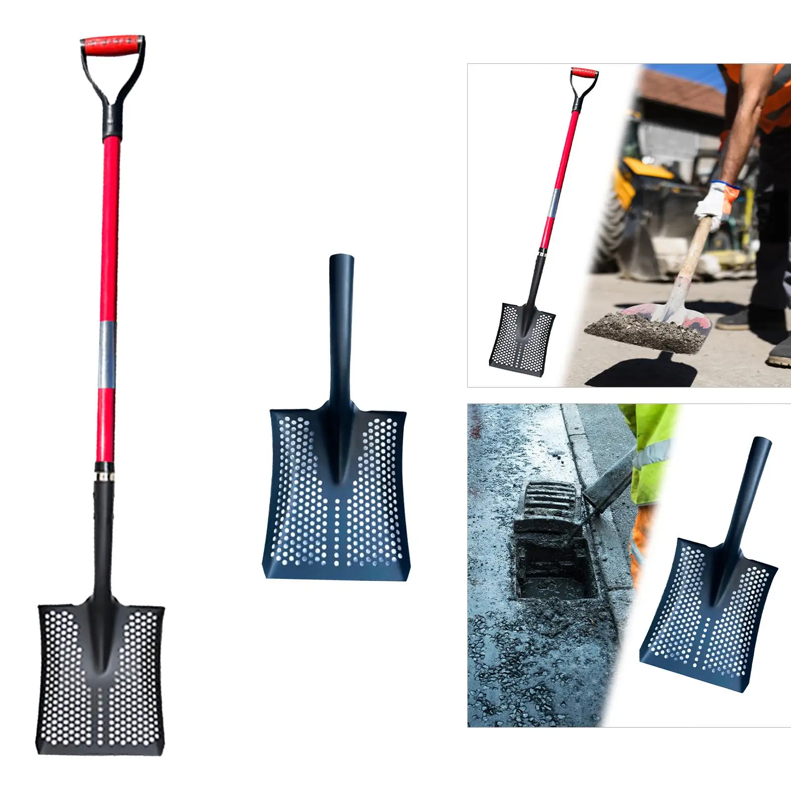 رأس مجرفة غربلة خفيف الوزن وشديد التحمل وسهل الاستخدام منخل شاشة محمول لصخور تصريف المجاري في الفناء الخلفي في المنزل في الهواء الطلق