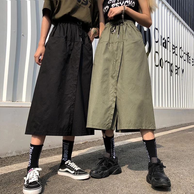 High Waist Wide Leg Pants Women Summer Korean Harajuku Student Vintage Workwear Loose Casual Seven Feet High Waist Slimming S...