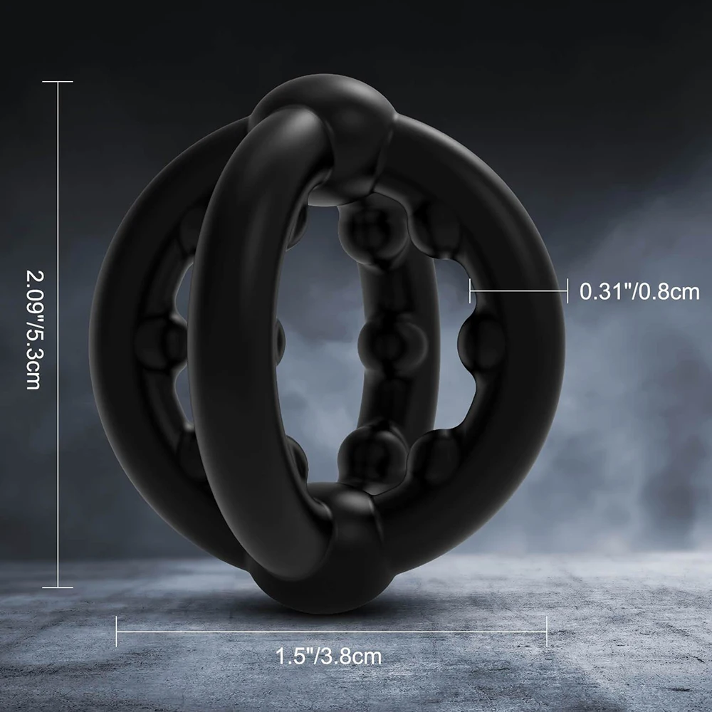 Durable Male Penis Ring Silicone Cock Ring Delay Ejaculation Scrotal Binding Ball Stretcher Enlargement Cockring Sex Toy For Men