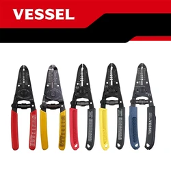 VESSEL Muti-Purpose Wire Stripper with Manual Thread Cutter for Solid Wire Stranded Sire Japan Hand Tools No.3500E Series