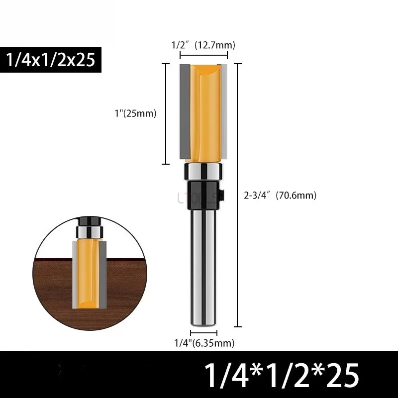 1pc Woodworking Milling Cutter Aluminum Alloy Tungsten Steel DIY Tool Ball Bearing Easy To Carry Grooving and Trimming Artifact