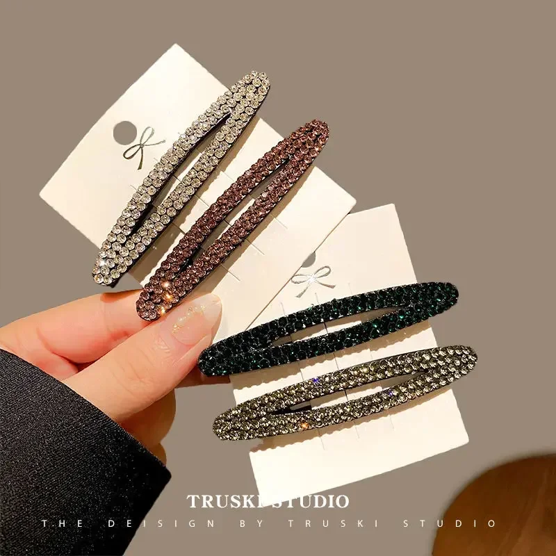 

Заколки для волос BB со стразами, милые милые хрустальные челки, боковой зажим для женщин, роскошные украшения для волос, блестящие инструменты для укладки волос