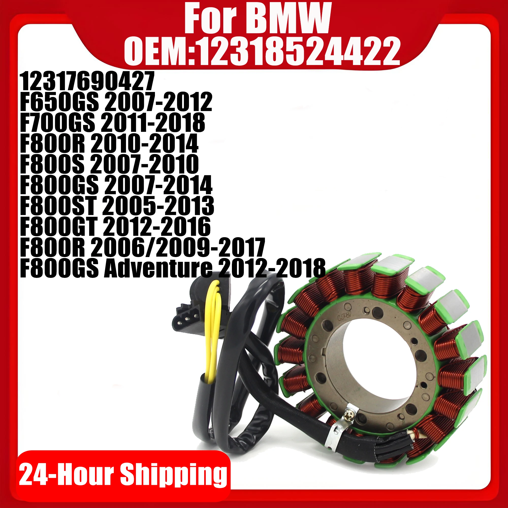 

Generator Magneto Stator Coil For BMW F650GS F700GS F800R F800S F800GS F800ST F800GT F800R 12318524422 12317690427