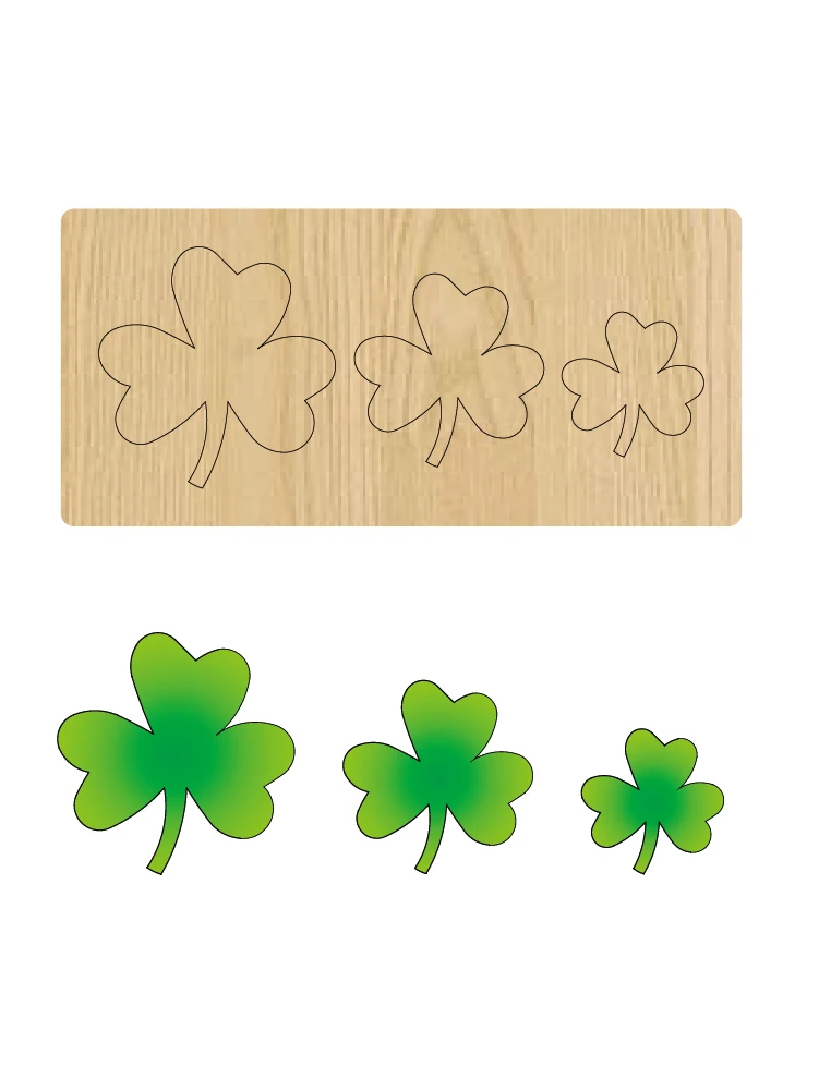 Three Leaf Clover Wooden Cutting Molds, Suitable for Use in Die-Cutting Machines, ZYC-138