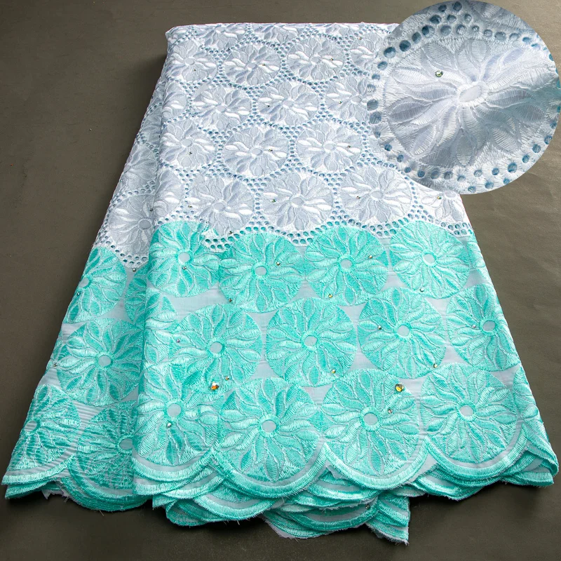 Clearance Sale Embroidery Nigerian Cotton Lace Fabric 2024 High Quality Swiss Voile Lace African Fabric 5Yards for Women A3484
