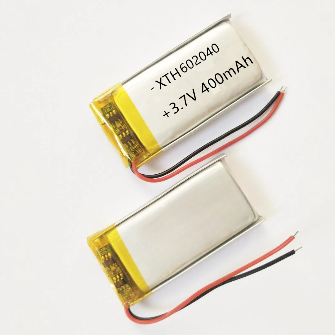 602040 3.7V 400mAh Lithium Polymer Li-ion Rechargeable Battery for GPS MP3 MP4 MP5 Car DVR Tachograph Headphone Cell - Image 2