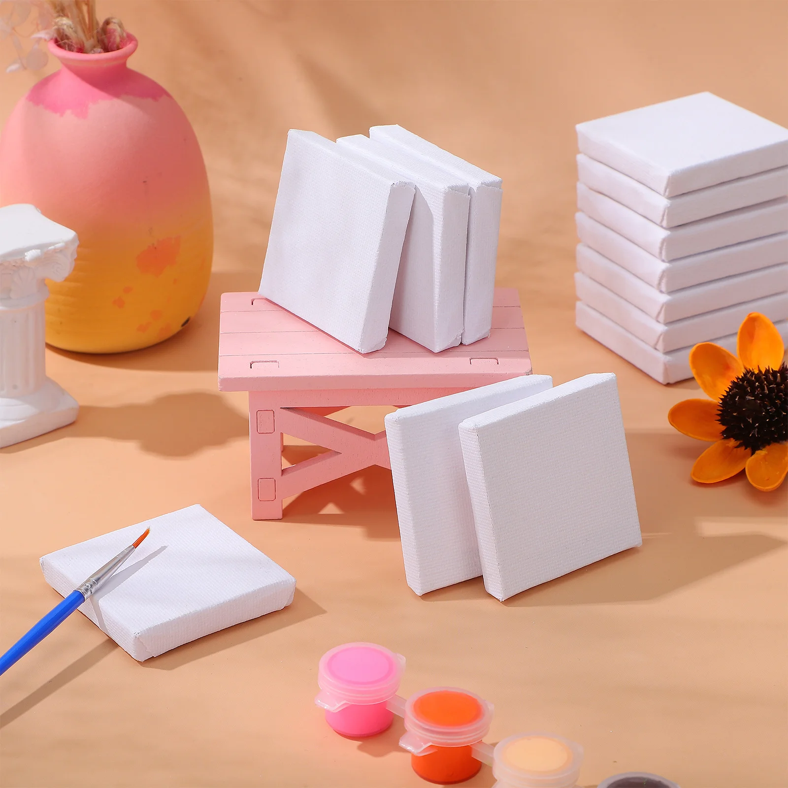 

24Pcs Mini Oil Painting Frames Stretched Canvas Panels DIY Painting Boards for Oil Drawing Supplies Arts Stretcher Frames