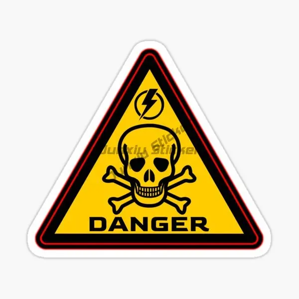 تحذير علامات الإشعاع ملصقات السيارات والشارات، ملصق فينيل مقاوم للماء ذاتي اللصق