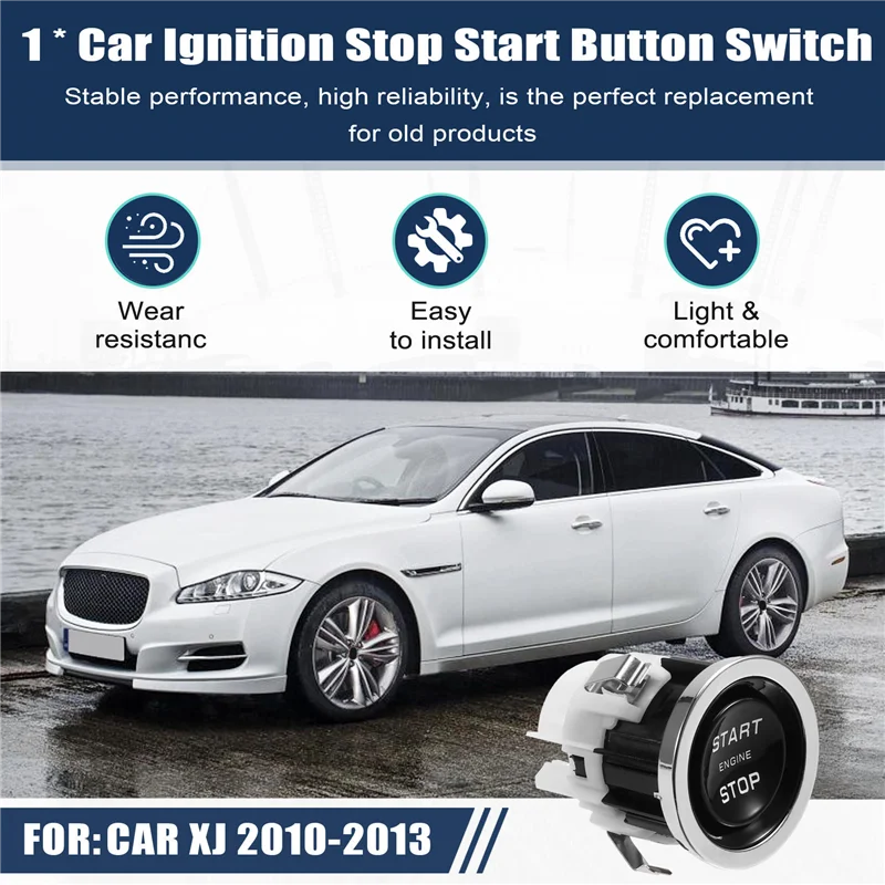 

Кнопка зажигания автомобиля, кнопка запуска C2D23763 для Jaguar XJ 2010-2013, переключатель запуска двигателя, одна кнопка, переключатель запуска