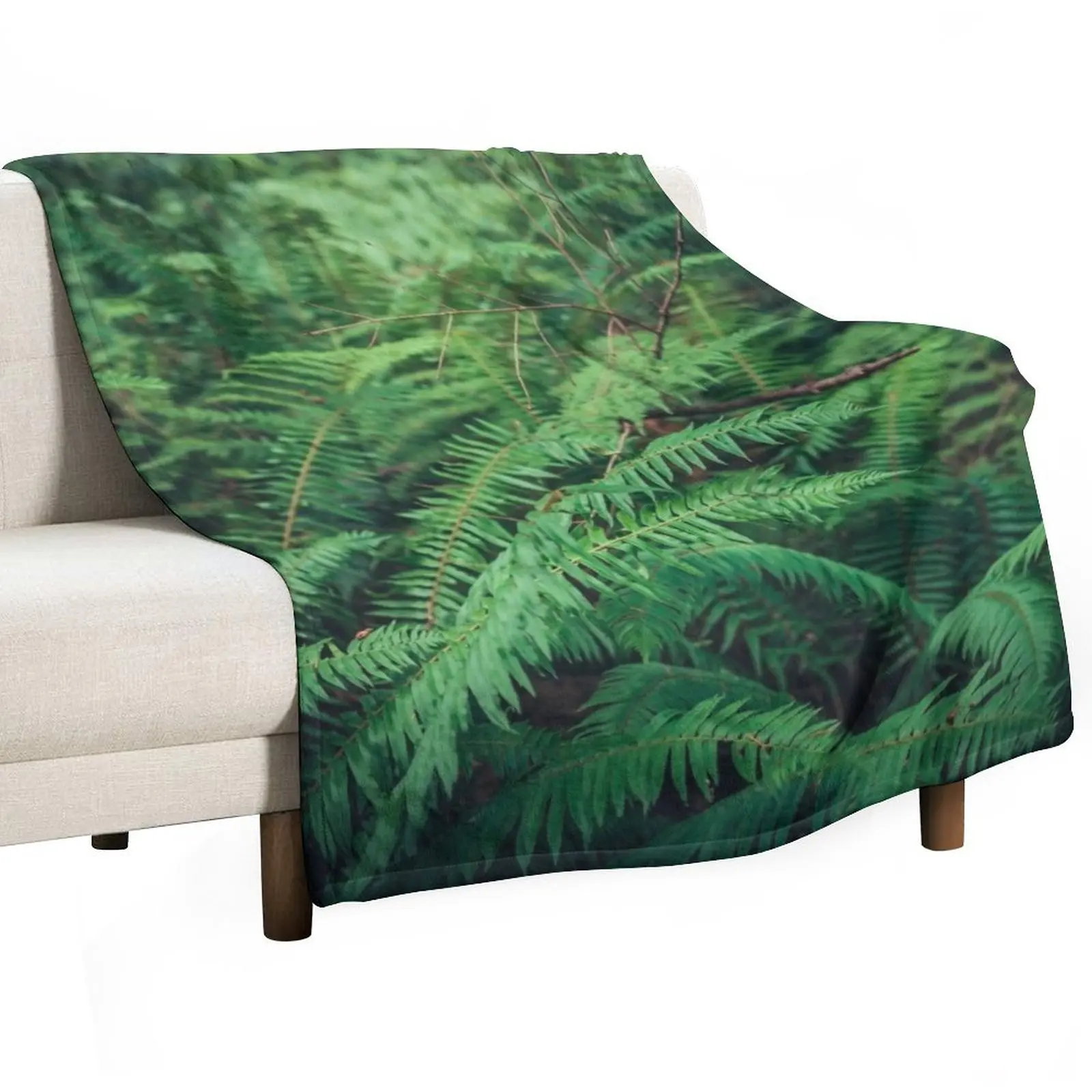 

Covered in Ferns Throw Blanket warm winter Moving Blankets