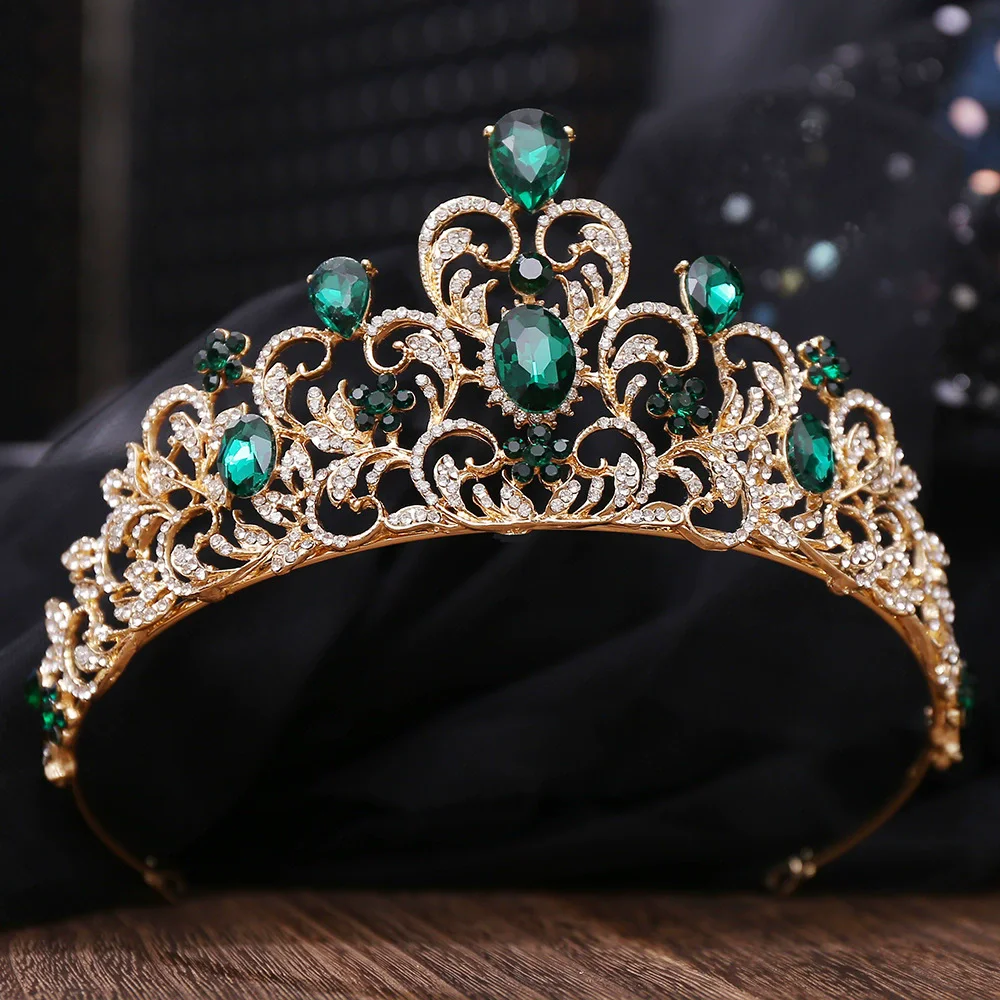 แฟชั่นทองเงินสีคริสตัล Rhinestone Princess Tiaras และมงกุฎเครื่องประดับผมเจ้าสาวงานแต่งงานอุปกรณ์เสริมผมสําหรับผู้หญิง