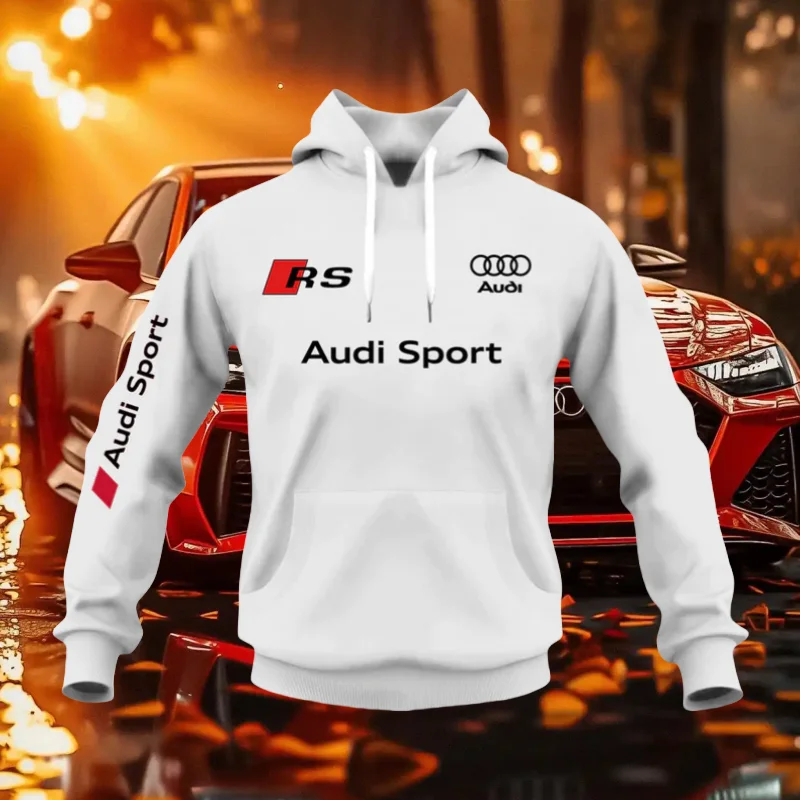 

Пуловер Audi Authorization для уличных гонок, толстовка с капюшоном для автоспорта, мужская и женская одежда, дышащая, легкая, комфортная, MOTO