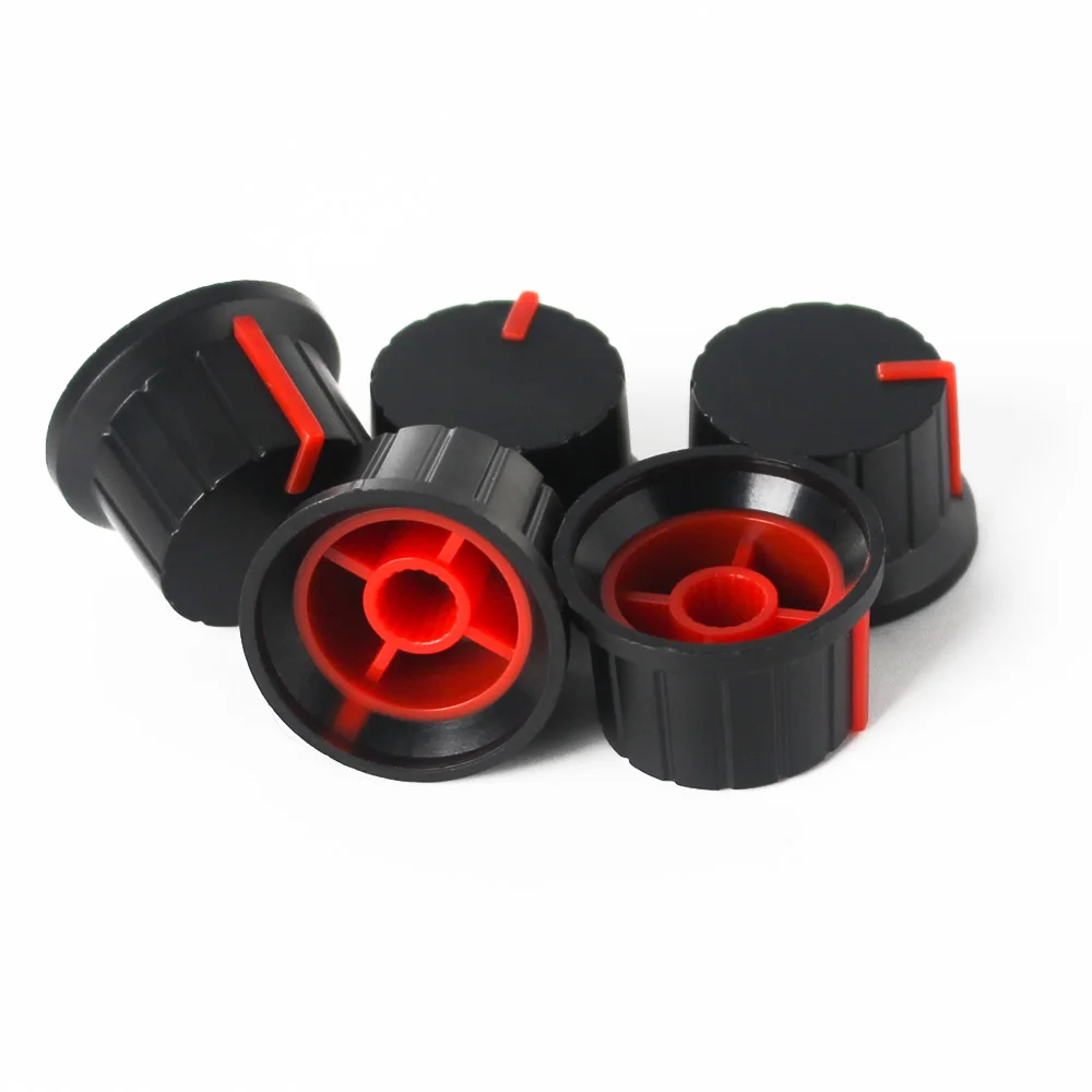 

10PCS 24*15mm Potentiometer Knob Cap Flower-axis Volume Control Knobs red for Encoder