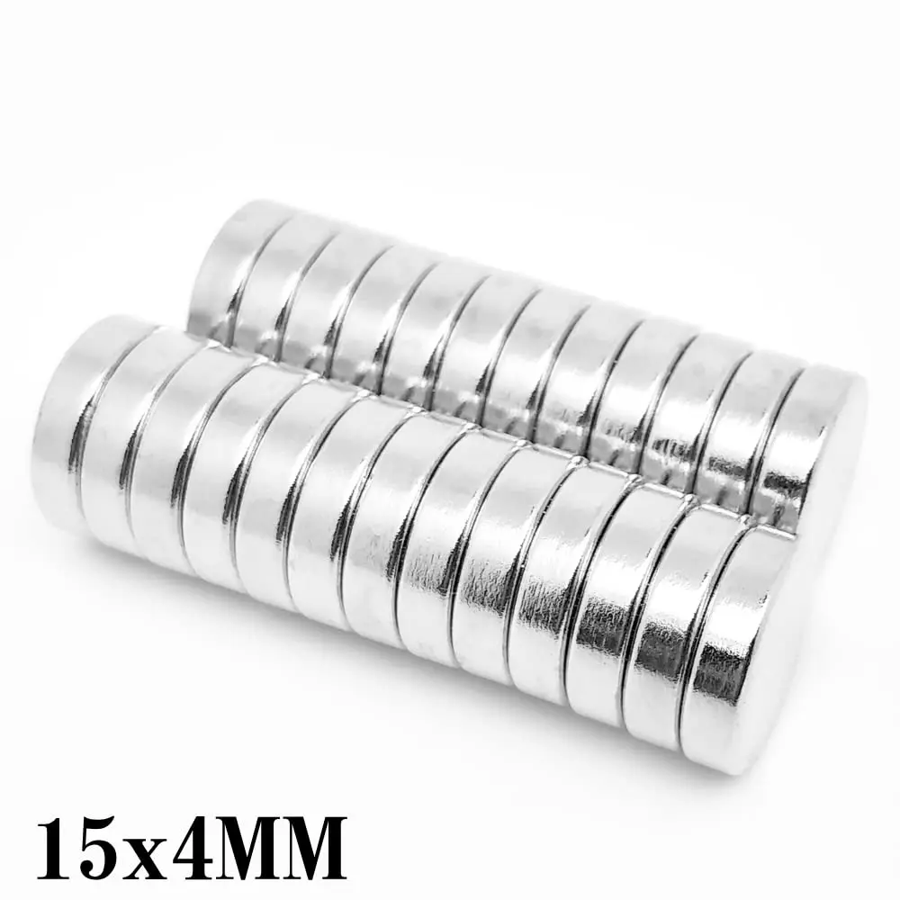 Round Magnet 15x4mm Permanent Super Strong Powerful Magnetic Disc for Fridge, DIY, Building, Scientific, Craft, Education