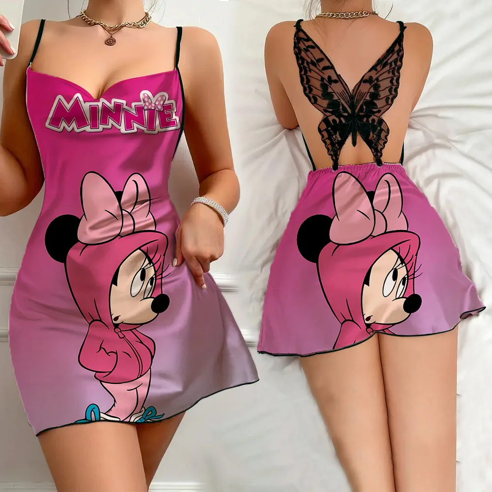 New Women's Home Dresses Cartoon Pattern Female Pajama Comfortable Sleepwear for Women Sexy Female Nightwear Summer Sleevesless