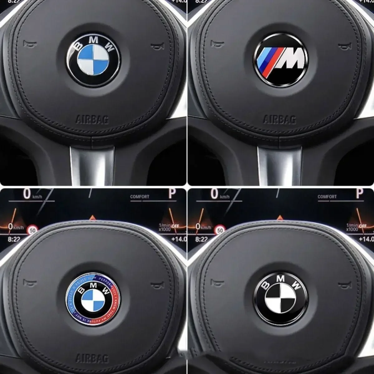 1pc Car Badge Steering Wheel Sticker Emblem Replacement Auto Decoration For BMW M E90 E91 E92 E46 F07 F10 F15 F16 F20 F30 G30 X5