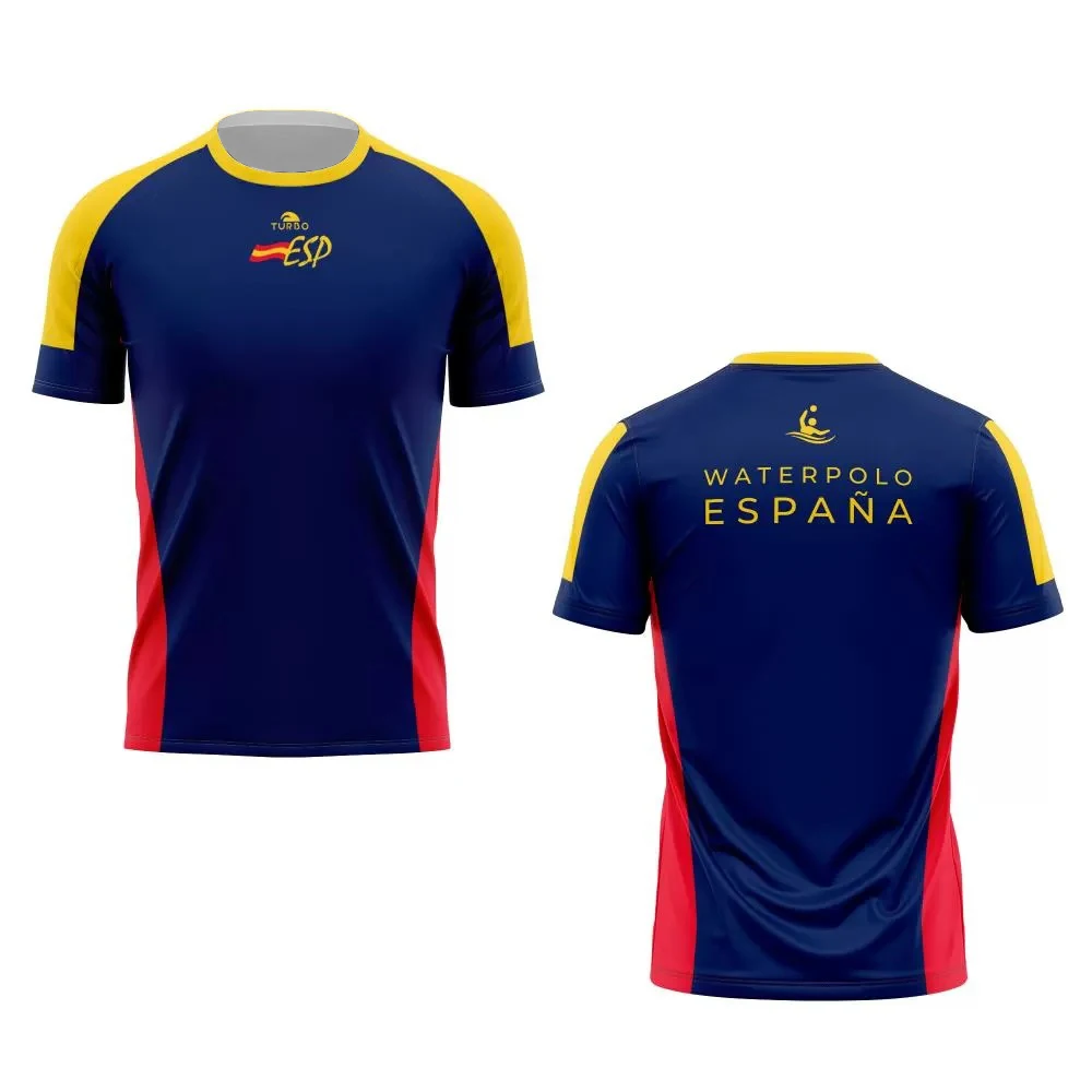 Summer España 2026 Men's Water Polo T-Shirt Suitable for Daily Casual Training Fitness Family Matching Breathable Quick-drying