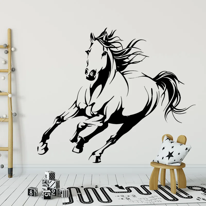 Large Horse Riding Animal Wall Sticker Living Room Bedroom Horse Jungle Pet Wall Decal Wild Animal Unicorn Horse Wall Decal H171