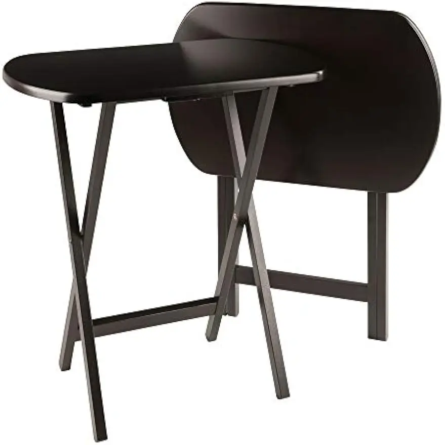 Cade Set of 2 Foldable Snack Tables, Oversized, for Living Room, 25", No Assembly, Coffee