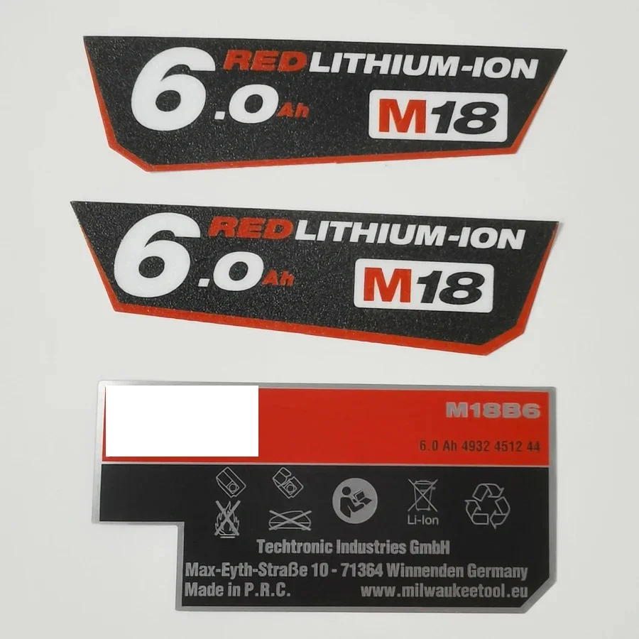 Stickers for Battery Pack M18 Redlithium-ion High Output 5.0Ah Xc8.0 Xc6.0 Xc5.0 Xc4.0 HD9.0 12.0Ah Cp3.0 2.0Ah 3.0Ah