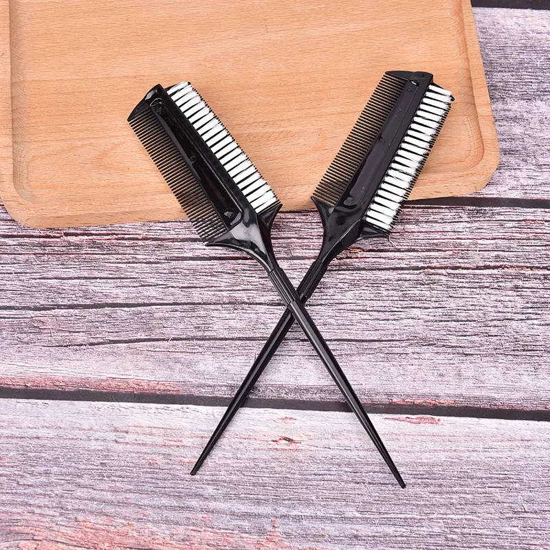 Professional Hairdressing Double Side Dye Comb with Nylon Hair Drying Brush Tinting Combs Hair Color Brush Hair Styling Tools - 3