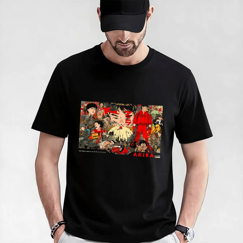 

0325 Otomo Akira Anime T Shirt Cyberpunk Manga City explosion Graphic clothes cyber mecha Neo-Tokyo Streetwear All size tops