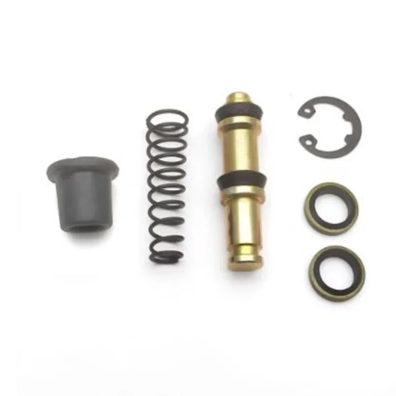 1 conjunto de bomba de freio para motocicleta, scooter, dianteiro e traseiro, pistão, vedação de óleo, tigela de couro, kit de reparo, 14mm, 12.7mm, 11mm
