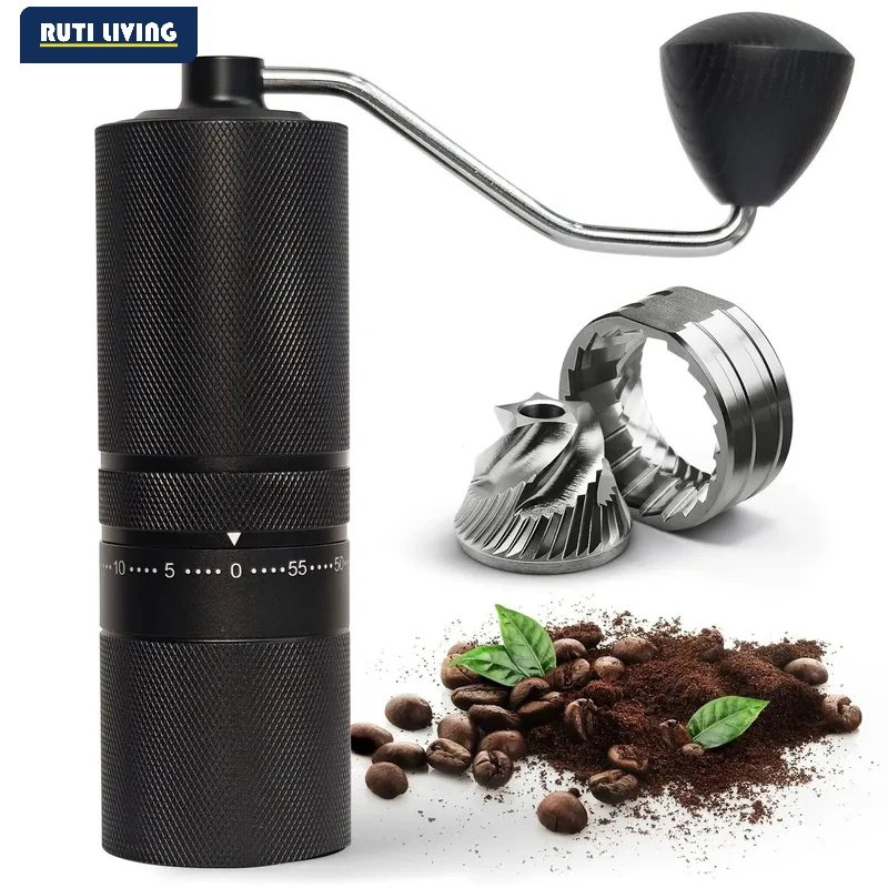 Professional Manual Coffee Grinder Upgrade All-metal Body Anti-slip Design Portable Grinder Burr Inside